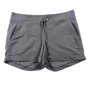 Athleta Trekkie Shorts Womens 10 Black Hiking Travel Cuffed Drawstring S/75514